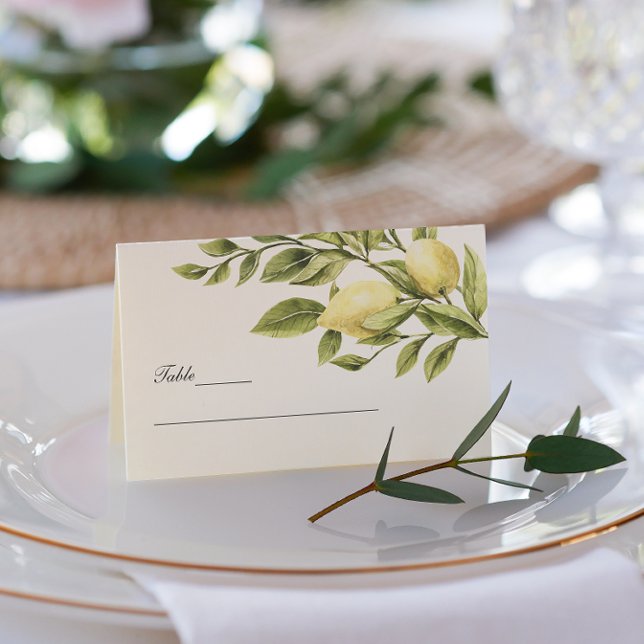 Green | Lemons Leaves elegant Wedding Business Card (Creator Uploaded)