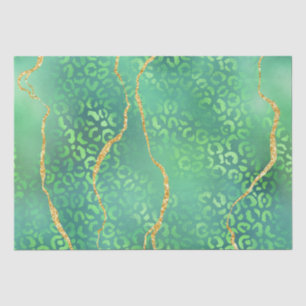 Green Leopard Agate   Glam Abstract Jungle Tissue Paper