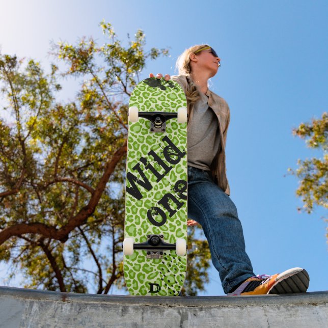 Green Leopard Print Dd Brand  Skateboard (Outdoor 1)