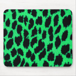 Green Leopard Print Mouse Pad