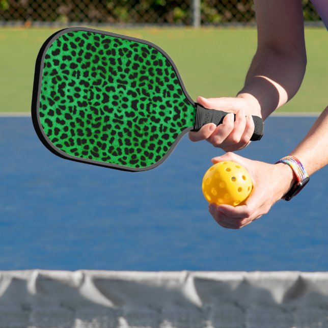 Green Leopard Print Pickleball Paddle (Insitu)