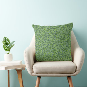 Green leopard skin pattern cushion