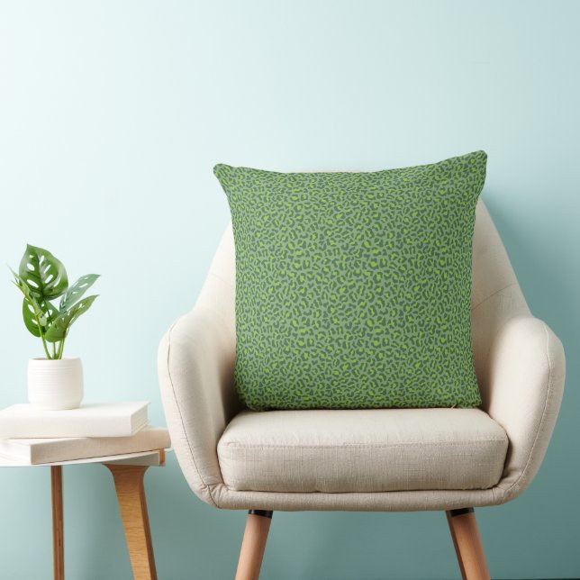 Green leopard skin pattern cushion (Chair)