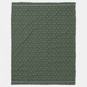 Green Leopard with Jewelled Fleur de Lis Fleece Blanket