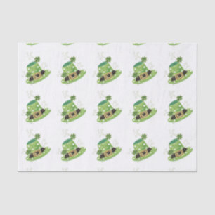 Green leprechaun's hat white tissue paper