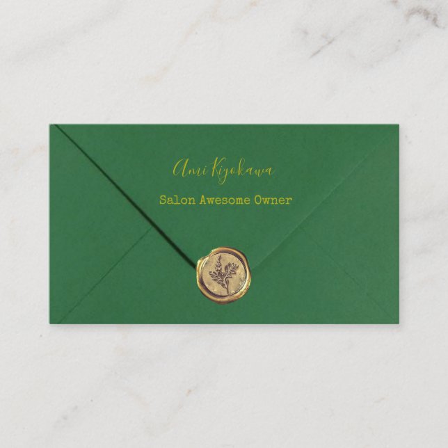 Green Letter Design Business Card (Front)