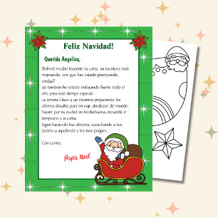 Green Letter from Santa for Kids in Spanish