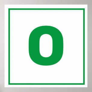 Green letter O Poster