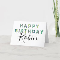 Green Letters Simple Style Personalized Birthday
