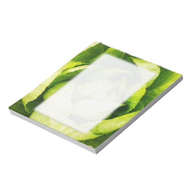 Green Lettuce Leaves With Raindrops Notepad (Rotated)
