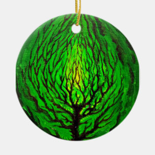 Green life ceramic ornament