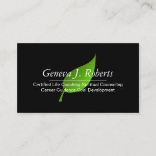 Green Life Coach Spiritual Counseling Guidance Business Card