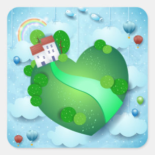 Green Life Square Sticker