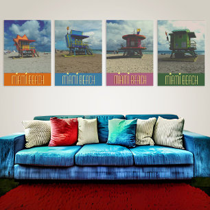 Green Lifeguard Tower Miami Beach Poster