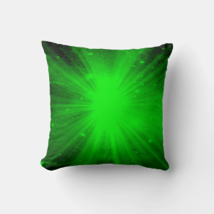 Green light abstract galaxy cushion