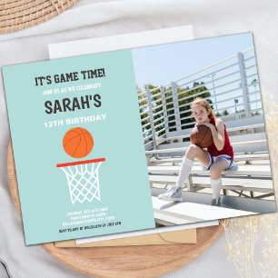 Green Light Background Basketball Invitations phot