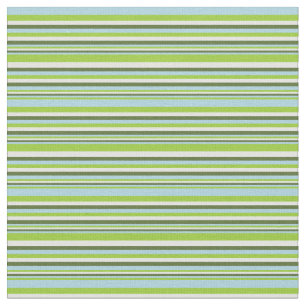 Green, Light Blue, Dark Olive Green & Light Cyan Fabric