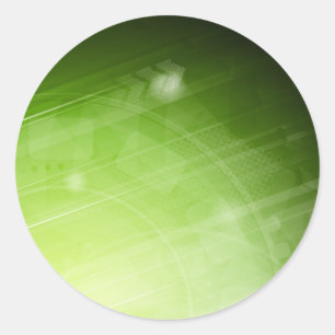 Green light design in hi-tech style classic round sticker