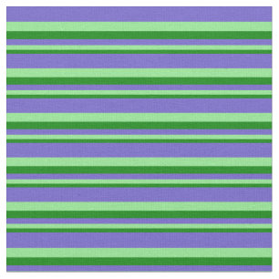 Green, Light Green & Slate Blue Coloured Lines Fabric