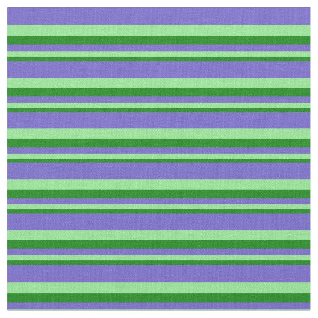 Green, Light Green & Slate Blue Coloured Lines Fabric (Close Up)