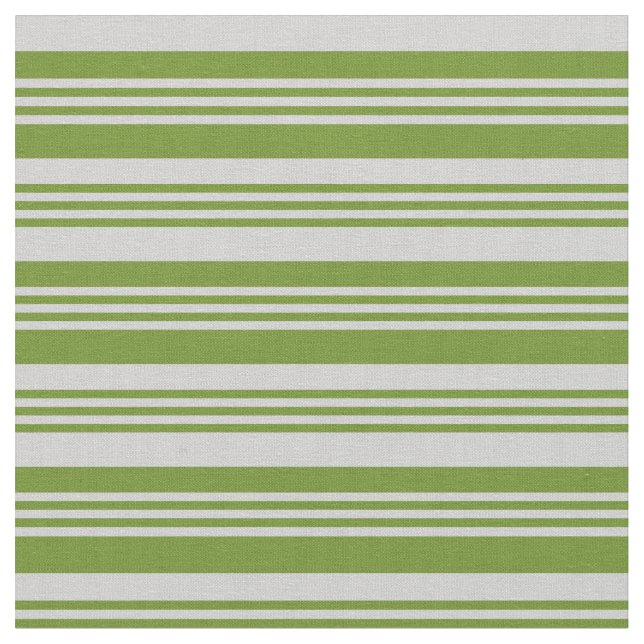 Green & Light Grey Coloured Pattern of Stripes Fabric (Close Up)