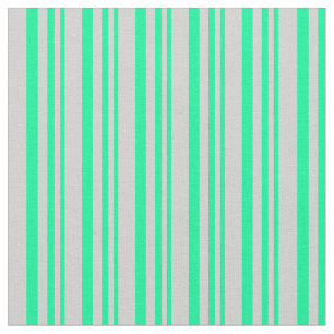 Green & Light Grey Striped Pattern Fabric
