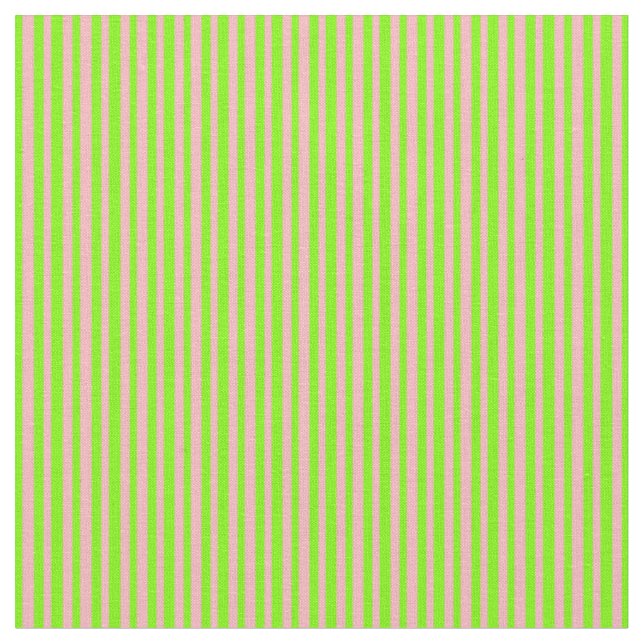 Green & Light Pink Lines Pattern Fabric (Close Up)