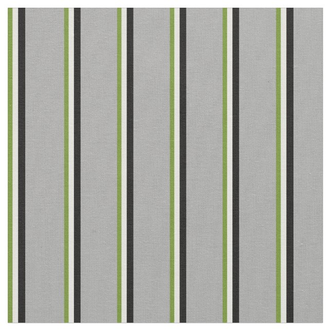 Green, Light Yellow, Black & Dark Grey Coloured Fabric (Close Up)