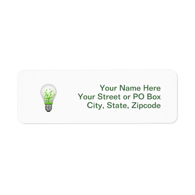 Green Lightbulb Symbol Return Address Label (Front)