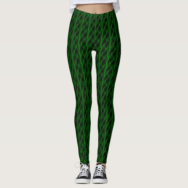 Green Lightning Leggings (Front)