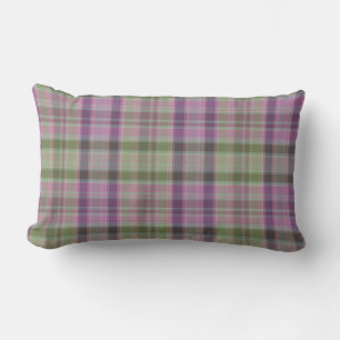 Green, lilac classic tartan. lumbar cushion