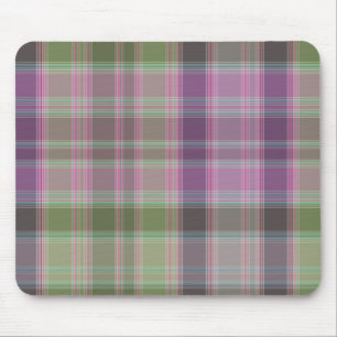 Green, lilac classic tartan. mouse pad