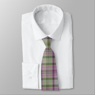 Green, lilac classic tartan.  tie