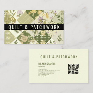Green Lilac Quilt Patchwork Handmade Clothing Business Card