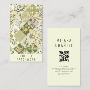 Green Lilac Quilt Patchwork Handmade Clothing Business Card