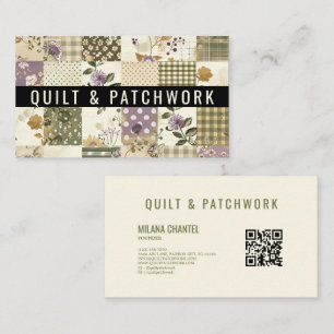 Green Lilac Quilt Patchwork Handmade Clothing Business Card