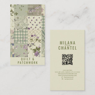 Green Lilac Quilt Patchwork Handmade Clothing Business Card