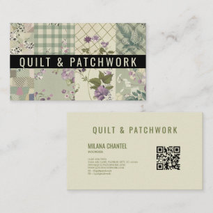 Green Lilac Quilt Patchwork Handmade Clothing Business Card