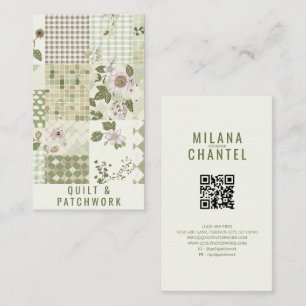Green Lilac Quilt Patchwork Handmade Clothing Business Card