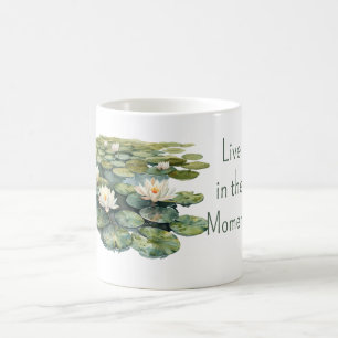 Green Lily Pad Lotus Flowers Coffee Mug