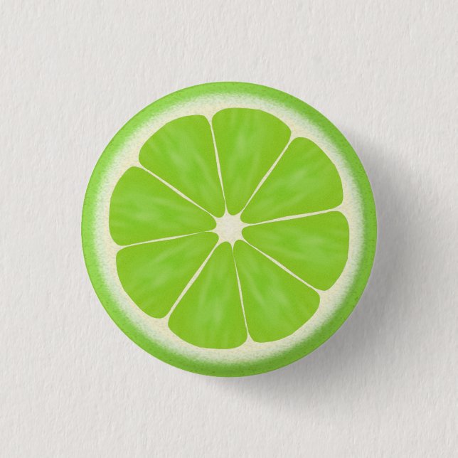 Green Lime Citrus Fruit Slice 3 Cm Round Badge (Front)