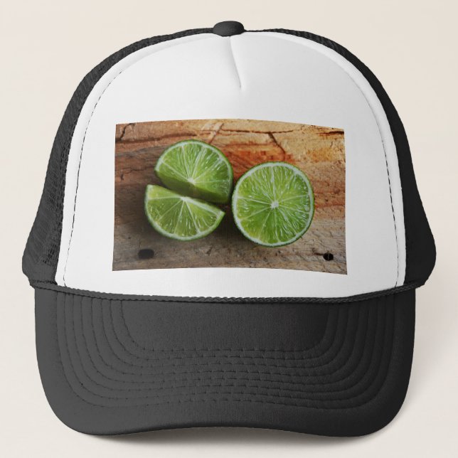 Green Lime Citrus Fruit Vitamin Abstract Trucker Hat (Front)