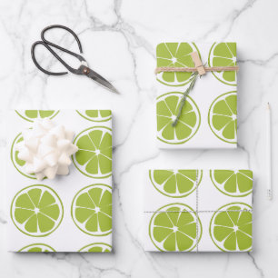 Green Lime Fruit Wrapping Paper Sheet