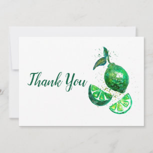 Green Lime Fruits Thank You Card