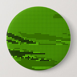 GREEN LIME NEON RETRO DOTS ART 10 CM ROUND BADGE