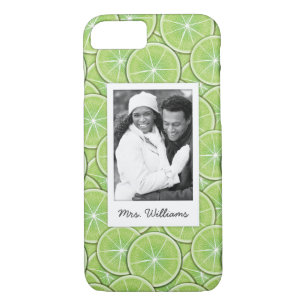 Green Lime Pattern   Add Your Photo iPhone 8/7 Case