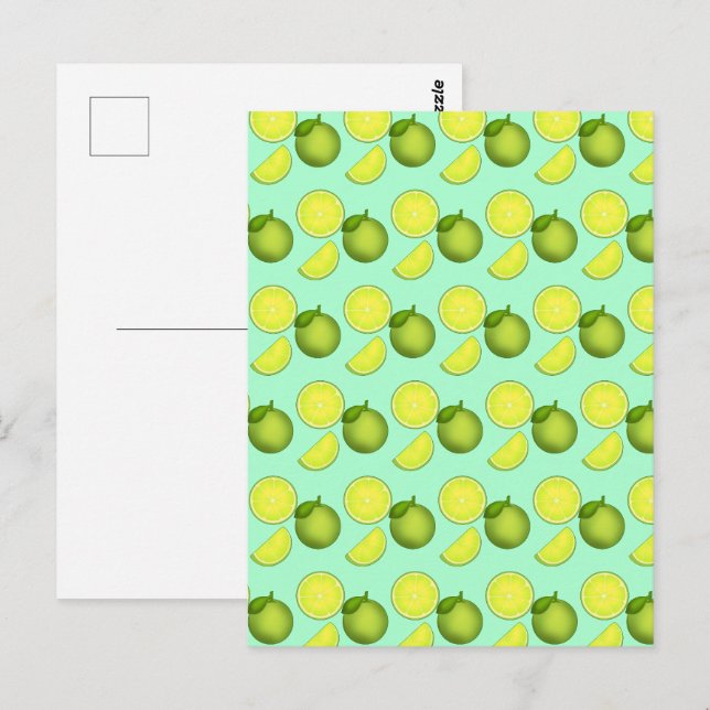 Green Lime Pattern Postcard (Front/Back)