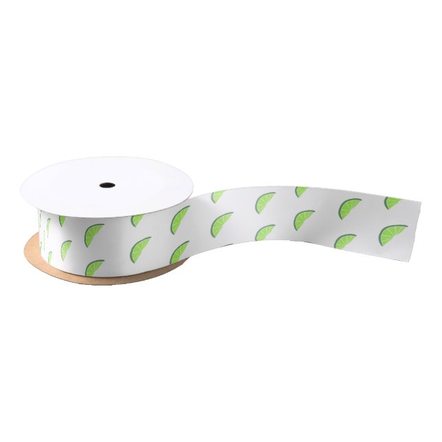 Green Lime Slice Satin Ribbon (Spool)
