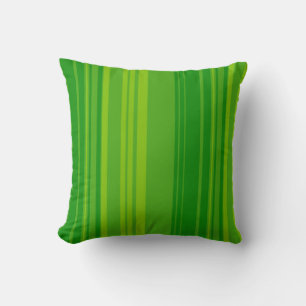 Green Lime Stripes Pattern Cushion