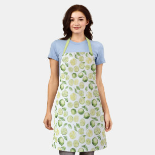 Green Limes Leaves Fruit Apron